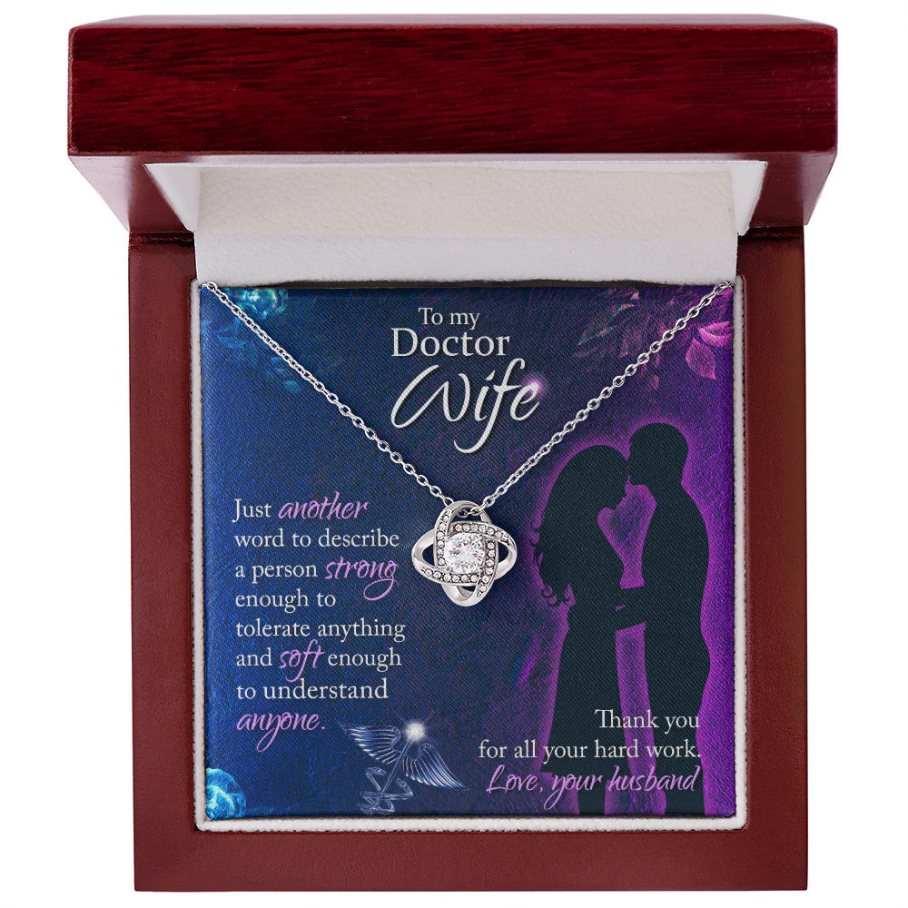 Just Another Word Infinity Knot CZ Necklace Silver Tone Luxury Box
